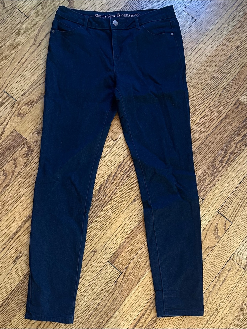 Simply Vera Vera Wang Women's Skinny Jeans in Dark Blue Size 10L